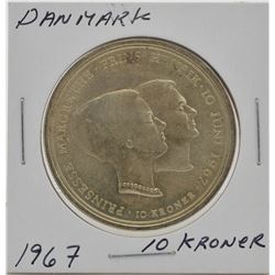 Danmark 1967 10 Kroner Coin -Silver-