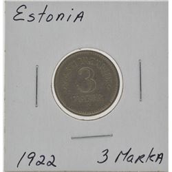 Estonia 1922 3 Marka Coin