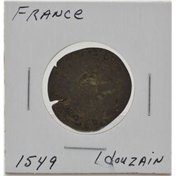 France 1549 1 Douzain Coin -Silver-