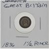 Image 1 : Great Britain 1836 1 1/2 Pence Coin -Silver-