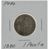 Image 1 : Peru 1880 1 Peseta Coin -Silver-