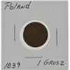 Image 1 : Poland 1839 1 Grosz Coin