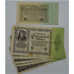 Lot of 6 Germany Banknote