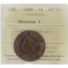 Image 1 : 1886 1¢ AU-55 Obv 1 ICCS