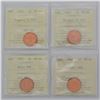 Image 1 : Lot of 1¢ 4 x 1962 different variety All MS-64 ICCS