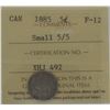 Image 1 : 1885 5¢ F-12 Small 5/5 ICCS