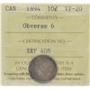 Image 1 : 1894 10¢ VF-20 Obv 6 ICCS