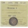 Image 1 : 1894 10¢ VF-20 Obv 6 ICCS