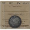 Image 1 : 1961 25¢ MS-65 Gem ICCS