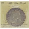 Image 1 : 1961 $1 MS-65 Gem ICCS Scarce