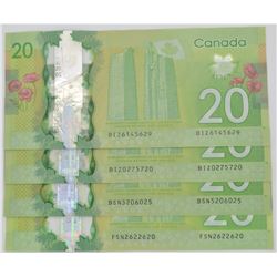 6 x 2012 Canada $20 & $5