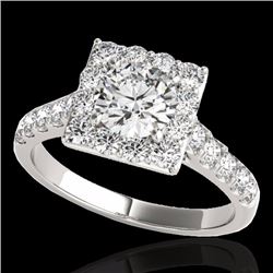 Genuine 2.0 CTW Certified G-I Genuine Diamond Bridal Solitaire Halo Ring Gold - 34132-REF#143T3X