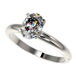 Genuine 1.25 CTW Certified Quality Oval Genuine Diamond Solitaire Ring Gold - 32913-REF#341X3A