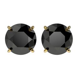 Genuine 2.60 CTW Fancy Black Genuine Diamond Bridal Solitaire Stud Earrings Gold - 36685-REF#58G7W