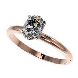 Genuine 1.0 CTW Certified Quality Oval Genuine Diamond Solitaire Ring Gold - 32895-REF#246R8Z