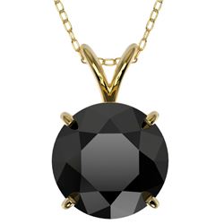 Genuine 2.58 CTW Fancy Black Genuine Diamond Bridal Solitaire Necklace Gold - 36823-REF#57G7W