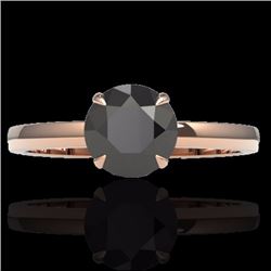 Natural 2.0 CTW Black Diamond Designer Inspired Solitaire Engagement Ring 14K Gold - 22214-REF#40T6X