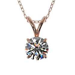 Genuine 0.55 CTW Certified H-I Quality Genuine Diamond Bridal Solitaire Necklace Gold - 36724-REF#37