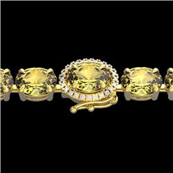 Natural 29 CTW Citrine & Diamond Tennis Micro Pave Halo Bracelet 14K Gold - 23420-REF#81X6A