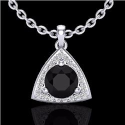 Genuine 1.75 CTW Micro Pave Halo Solitaire Diamond Certified Necklace 18K Gold - 20519-REF#59V2F