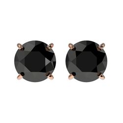 Genuine 1.61 CTW Fancy Black Genuine Diamond Bridal Solitaire Stud Earrings Gold - 36613-REF#35R8Z