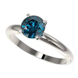 Genuine 1.29 CTW Certified Intense Blue Genuine Diamond Solitaire Engagement Ring Gold - 36433-REF#1
