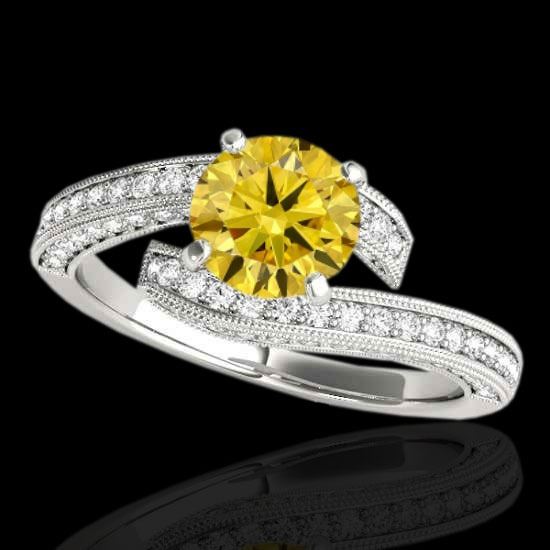 Genuine 2.0 CTW Certified Fancy Intense Genuine Diamond Bypass ...