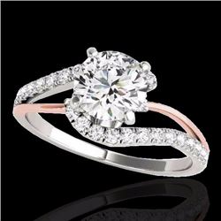 Genuine 1.35 CTW Certified G-I Genuine Diamond Bypass Solitaire Ring Two Tone Gold - 35105-REF#106F8