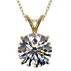 Genuine 2.0 CTW Certified H-I Quality Genuine Diamond Bridal Solitaire Necklace Gold - 33232-REF#424