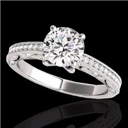 Genuine 1.25 CTW Certified G-I Genuine Diamond Solitaire Bridal Antique Ring Gold - 34738-REF#105K7T