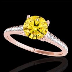 Genuine 2.0 CTW Certified Fancy Intense Genuine Diamond Solitaire Bridal Ring Gold - 34861-REF#176N5