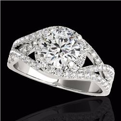 Genuine 1.50 CTW Certified G-I Genuine Diamond Solitaire Halo Ring Two Tone Gold - 33832-REF#128V7F