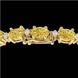 Genuine 12 CTW Citrine & Diamond Certified Eternity Bracelet 10K Gold - 21447-REF#53Y8V