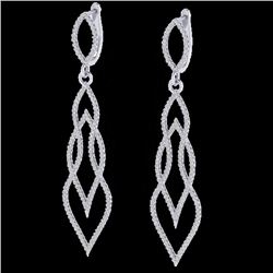Natural 1.90 CTW Micro Pave Diamond Certified Earrings 14K Gold - 20094-REF#115W3K