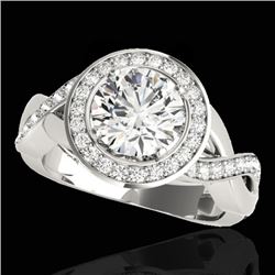 Genuine 1.75 CTW Certified G-I Genuine Diamond Bridal Solitaire Halo Ring Gold - 33267-REF#130G2W