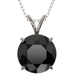 Genuine 2.58 CTW Fancy Black Genuine Diamond Bridal Solitaire Necklace Gold - 36821-REF#57A7N