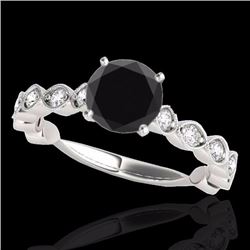 Genuine 1.75 CTW Certified Black Genuine Diamond Solitaire Bridal Ring Gold - 34892-REF#63N2G