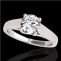 Genuine 1.0 CTW Certified G-I Genuine Diamond Bridal Solitaire Ring Gold - 35525-REF#88W8K