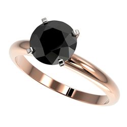 Genuine 2.09 CTW Fancy Black Genuine Diamond Bridal Solitaire Engagement Ring Gold - 36453-REF#51V2F