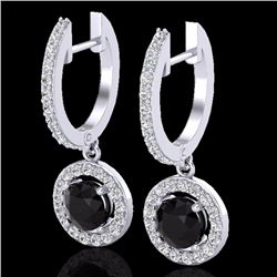 Genuine 1.75 CTW Micro Pave Halo Solitaire Diamond Certified Earrings 18K Gold - 23251-REF#77G4W
