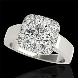 Genuine 1.55 CTW Certified G-I Genuine Diamond Bridal Solitaire Halo Ring Gold - 34238-REF#133R2Z