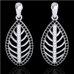 Natural 2.0 CTW Micro Pave Black & White Diamond Certified Designer Earrings 18K Gold - 21472-REF#13