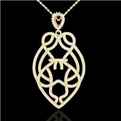 Natural 1.80 CTW Micro Pave Diamond Certified Heart Necklace Designer 14K Gold - 21260-REF#115G9W