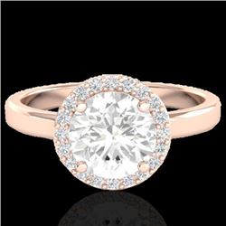 Natural 2.0 CTW Halo Diamond Certified Micro Pave Ring Solitaire Bridal 14K Gold - 21638-REF#576K6T