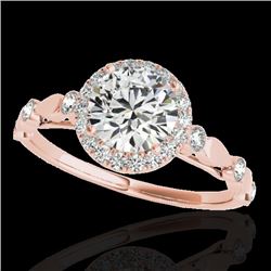 Genuine 1.25 CTW Certified G-I Genuine Diamond Bridal Solitaire Halo Ring Gold - 33617-REF#100M8H
