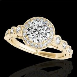 Genuine 1.50 CTW Certified G-I Genuine Diamond Bridal Solitaire Halo Ring Gold - 33600-REF#115Z2Y