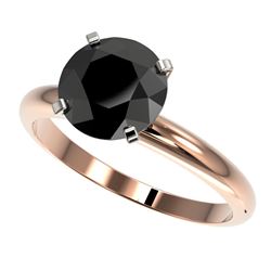Genuine 2.59 CTW Fancy Black Genuine Diamond Bridal Solitaire Engagement Ring Gold - 36456-REF#59T3X