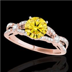 Genuine 1.35 CTW Certified Fancy Intense Genuine Diamond Solitaire Ring Gold - 35231-REF#108N2G