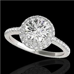 Genuine 2.15 CTW Certified G-I Genuine Diamond Bridal Solitaire Halo Ring Gold - 33679-REF#329M8H