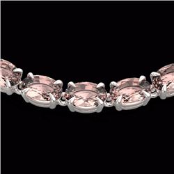 Genuine 28 CTW Morganite Eternity Tennis Necklace 14K Gold - 23377-REF#224A8N